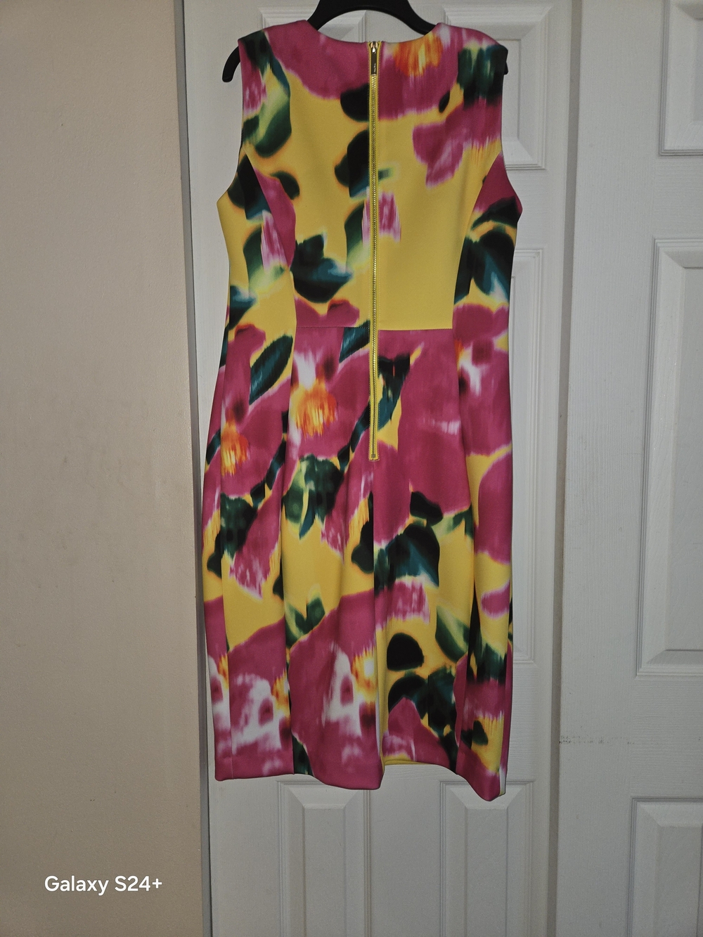 Calvin Klein Yellow & Pink Floral Sheath Dress - Picture 6 of 6